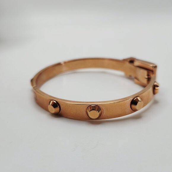 Michael Kors Astor Rose Gold Belt Buckle Studded Bracelet - Picture 4 of 8